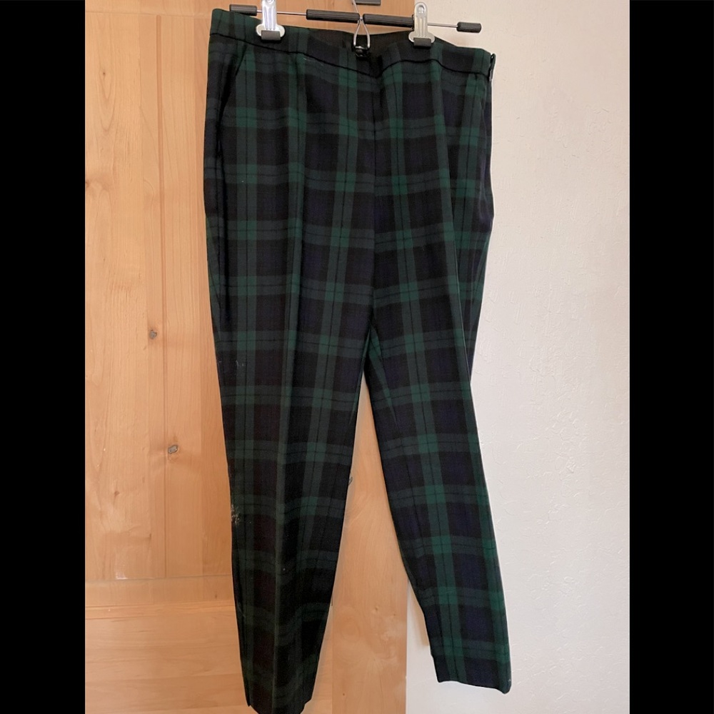 Plaid Green & Navy Pants